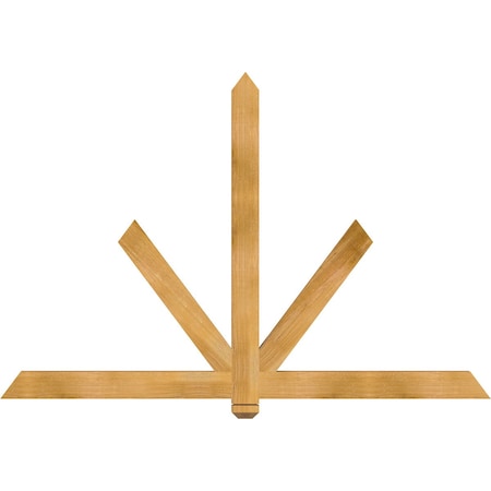 Ekena Millwork Kennewick Rough Sawn Timber Gable Bracket, Western Red Cedar, 72"W x 48"H x 2"D x 4"F, 16/12 Pitch GBW072X48X0204KEN00RWR